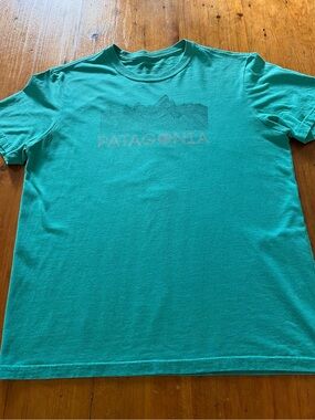 Patagonia Men's Turquoise Logo Short-Sleeve Tee